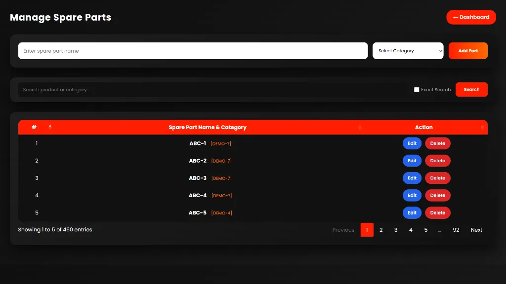 Spareparts System Screenshot 2