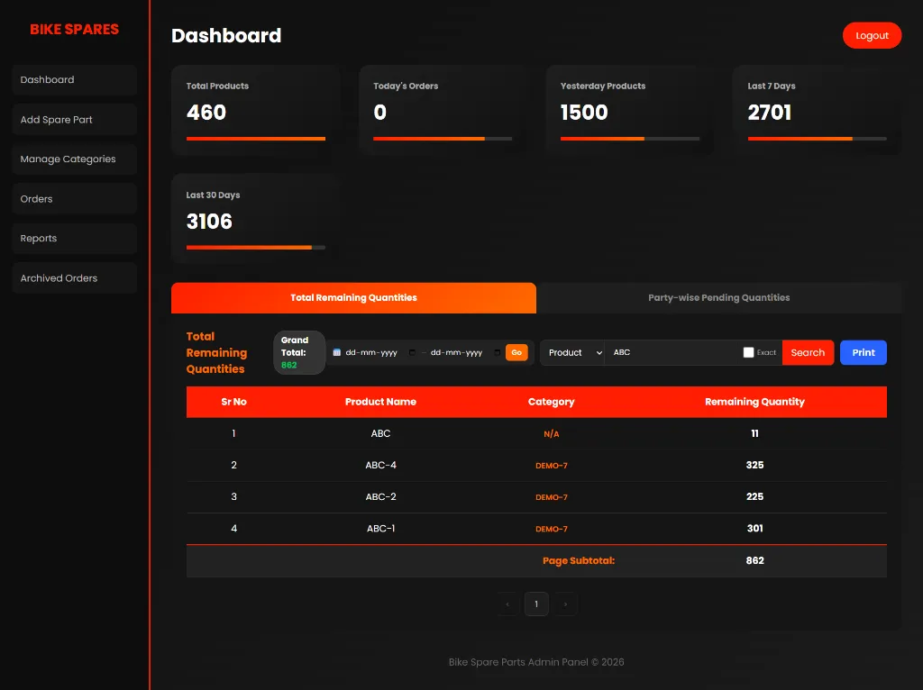 Spareparts System Screenshot 5